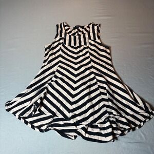 Monteau Womens Black Peach Striped Chevron Sleeveless Boho Tunic Tank Top Size M